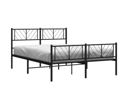 Estructura cama sin colchón con estribo metal negro 150x200 cm