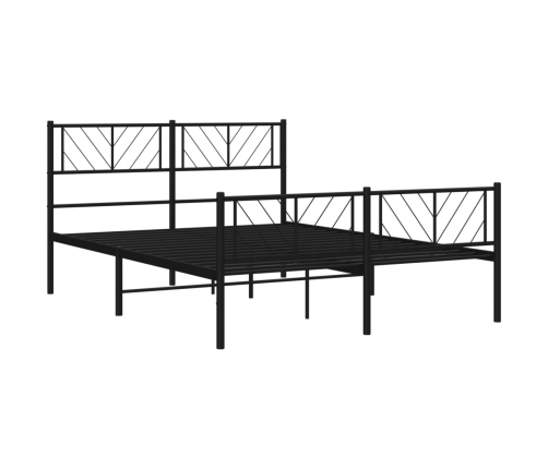 Estructura cama sin colchón con estribo metal negro 150x200 cm