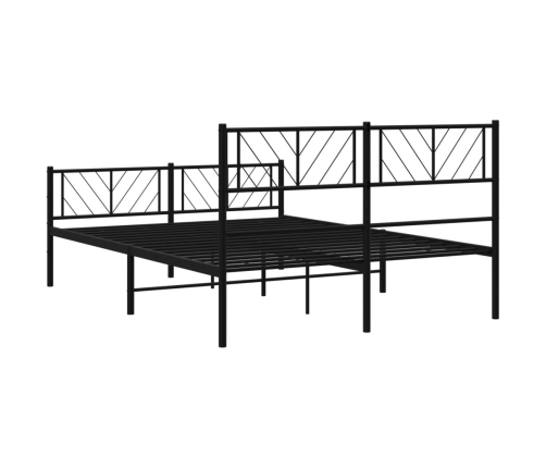 Estructura cama sin colchón con estribo metal negro 150x200 cm