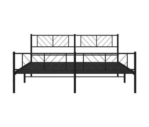 Estructura cama sin colchón con estribo metal negro 183x213 cm