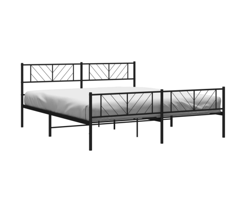 Estructura cama sin colchón con estribo metal negro 200x200 cm