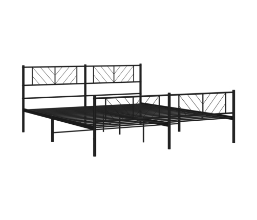 Estructura cama sin colchón con estribo metal negro 200x200 cm