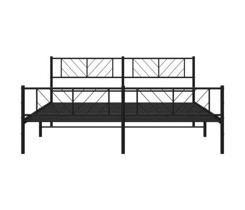 Estructura cama sin colchón con estribo metal negro 200x200 cm