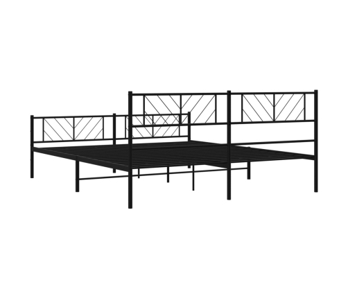 Estructura cama sin colchón con estribo metal negro 200x200 cm