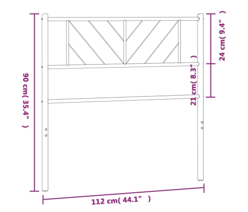 Cabecero de metal negro 107 cm