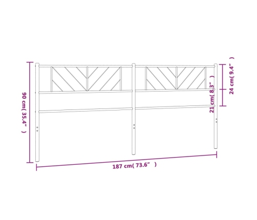 Cabecero de metal negro 180 cm