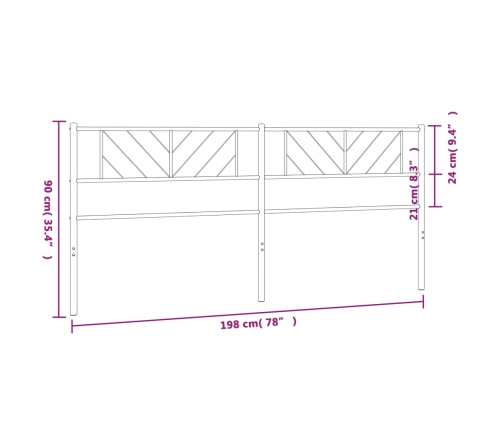 Cabecero de metal negro 193 cm