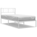 Estructura cama sin colchón con cabecero metal blanco 75x190 cm