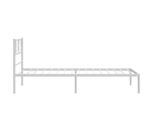 Estructura cama sin colchón con cabecero metal blanco 75x190 cm