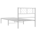 Estructura cama sin colchón con cabecero metal blanco 75x190 cm