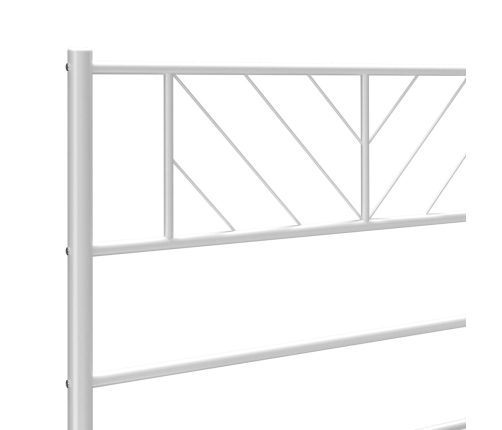 Estructura cama sin colchón con cabecero metal blanco 100x190cm