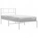 Estructura cama sin colchón con cabecero metal blanco 107x203cm