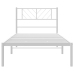 Estructura cama sin colchón con cabecero metal blanco 107x203cm