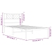 Estructura cama sin colchón con cabecero metal blanco 107x203cm