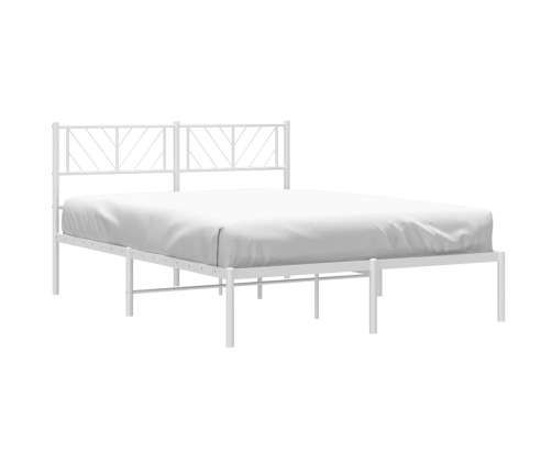 Estructura cama sin colchón con cabecero metal blanco 120x190cm