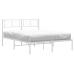 Estructura cama sin colchón con cabecero metal blanco 120x190cm