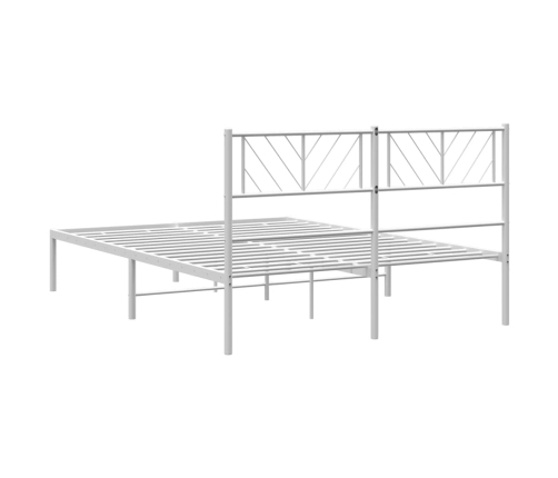 Estructura cama sin colchón con cabecero metal blanco 120x190cm