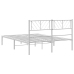 Estructura cama sin colchón con cabecero metal blanco 120x190cm