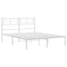 Estructura cama sin colchón con cabecero metal blanco 120x200cm