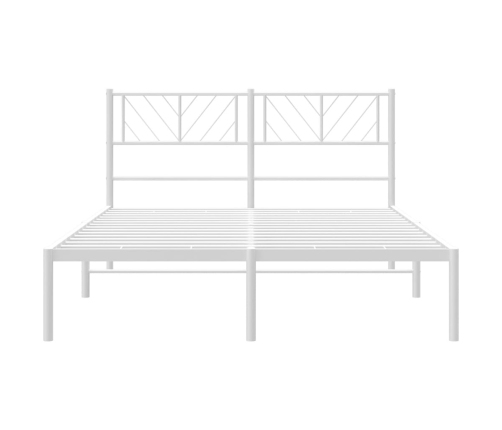 Estructura cama sin colchón con cabecero metal blanco 135x190cm