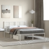 Estructura cama sin colchón con cabecero metal blanco 135x190cm