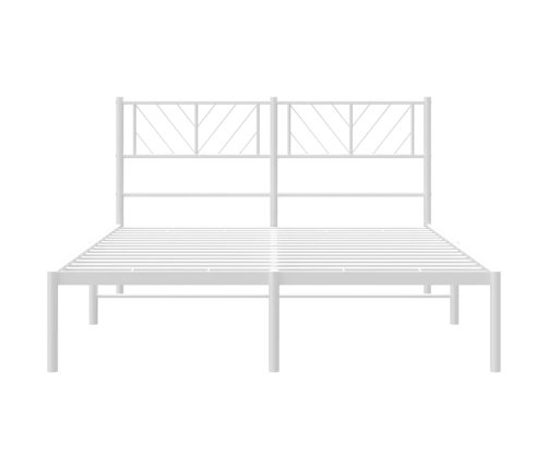 Estructura cama sin colchón con cabecero metal blanco 150x200cm