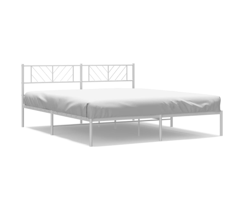 Estructura cama sin colchón con cabecero metal blanco 180x200cm