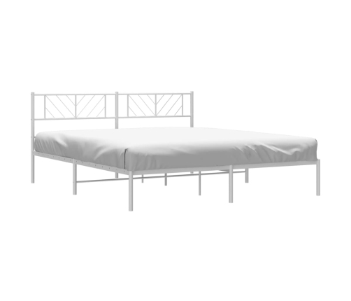 Estructura cama sin colchón con cabecero metal blanco 180x200cm