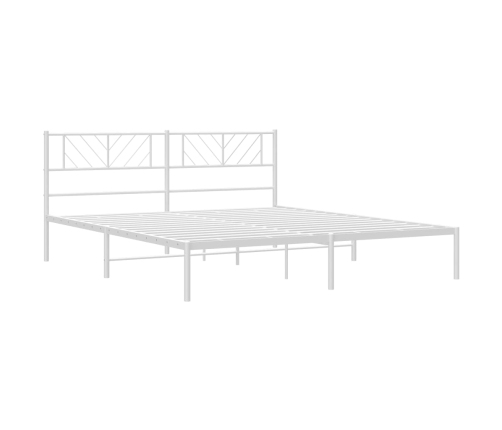 Estructura cama sin colchón con cabecero metal blanco 180x200cm