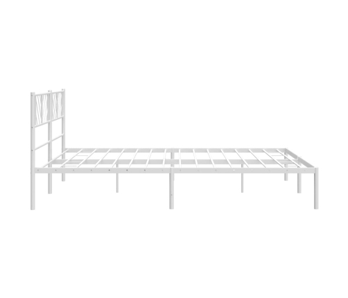 Estructura cama sin colchón con cabecero metal blanco 180x200cm