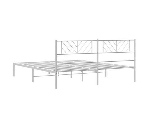 Estructura cama sin colchón con cabecero metal blanco 180x200cm