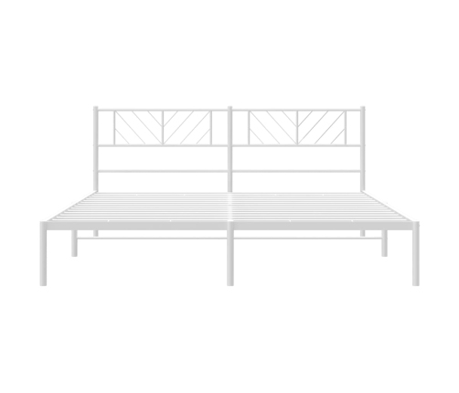 Estructura cama sin colchón con cabecero metal blanco 200x200cm