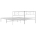 Estructura cama sin colchón con cabecero metal blanco 200x200cm