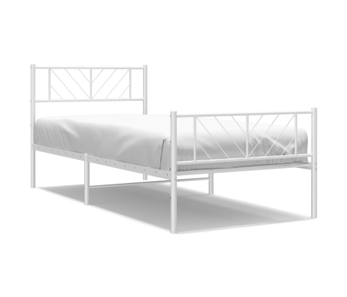 Estructura cama sin colchón con estribo metal blanco 75x190 cm