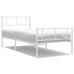 Estructura cama sin colchón con estribo metal blanco 75x190 cm