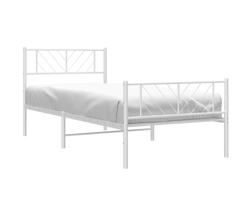 Estructura cama sin colchón con estribo metal blanco 75x190 cm