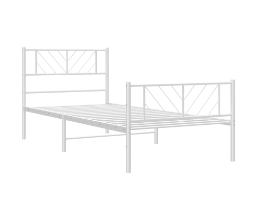 Estructura cama sin colchón con estribo metal blanco 75x190 cm