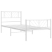 Estructura cama sin colchón con estribo metal blanco 75x190 cm