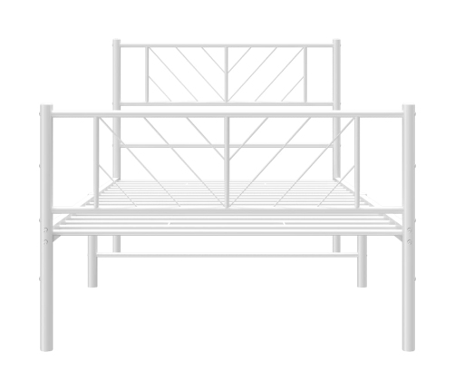 Estructura cama sin colchón con estribo metal blanco 75x190 cm