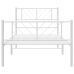 Estructura cama sin colchón con estribo metal blanco 75x190 cm