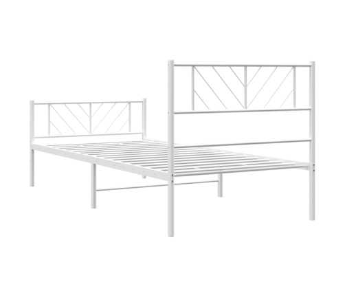 Estructura cama sin colchón con estribo metal blanco 75x190 cm