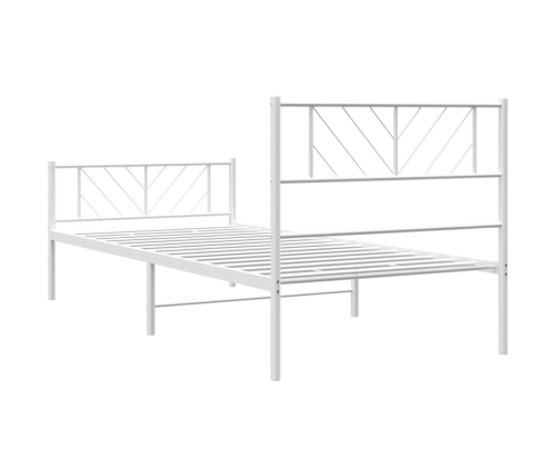 Estructura cama sin colchón con estribo metal blanco 80x200 cm