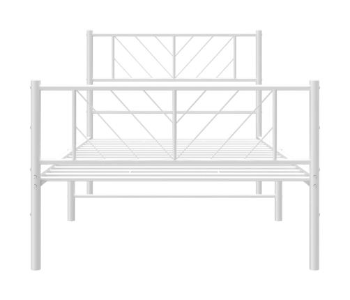 Estructura cama sin colchón con estribo metal blanco 90x190 cm