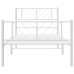 Estructura cama sin colchón con estribo metal blanco 90x190 cm