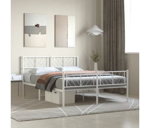 Estructura cama sin colchón con estribo metal blanco 120x200 cm