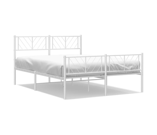 Estructura cama sin colchón con estribo metal blanco 135x190 cm