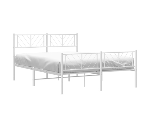 Estructura cama sin colchón con estribo metal blanco 135x190 cm
