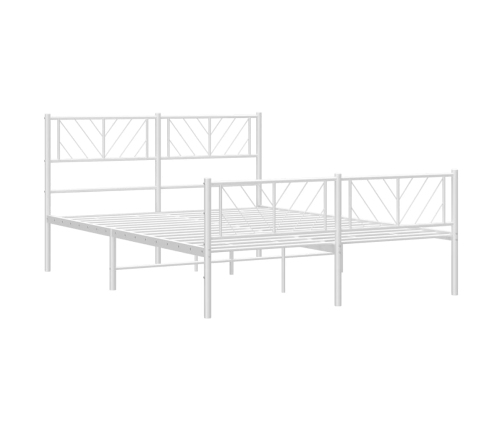 Estructura cama sin colchón con estribo metal blanco 135x190 cm