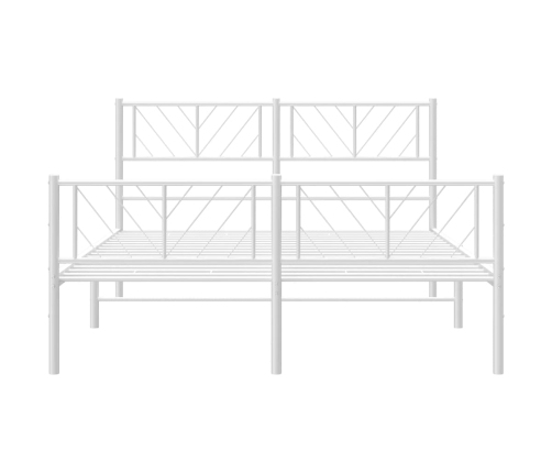 Estructura cama sin colchón con estribo metal blanco 135x190 cm