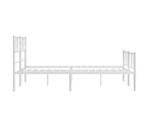 Estructura cama sin colchón con estribo metal blanco 135x190 cm